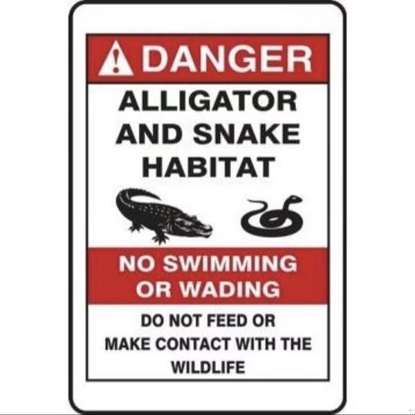 Accuform ANSI DANGER SAFETY SIGN ALLIGATOR FRR008RA FRR008RA - main